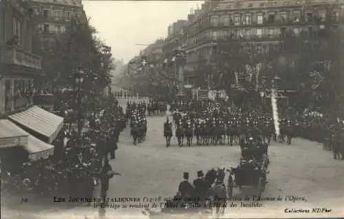 Ak Besuch des italienischen Königspaares, Avenue de l'Opera