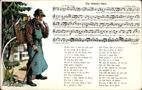 Lied Künstler Ak Schneider, Rud., Der Kraiter Karl, Reinhold Fischer, Wilhelm Vogel, Erzgebirge