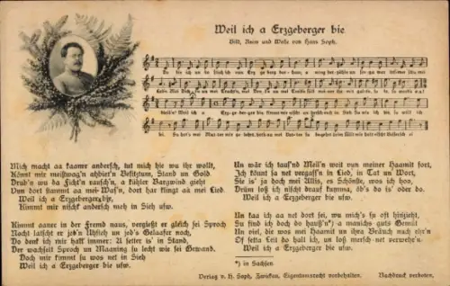 Lied Ak Soph, Hans, Weil ich a Erzgebirger bie, Portrait, Erzgebirge