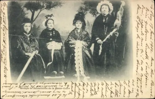 Ak Haute Loire, Spitzenklöpplerinnen in Tracht