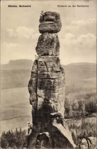 Ak Sächsische Schweiz, Kletterei an der Barbarine