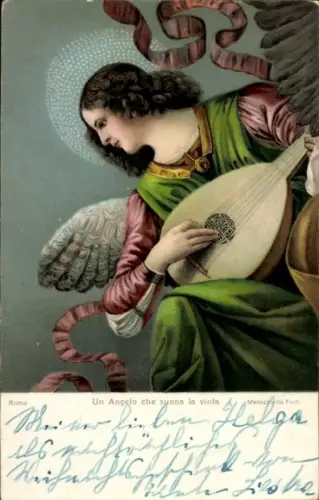 Künstler Ak Melozzo da Forli, Engel mit Laute