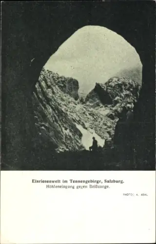 Ak Werfen in Salzburg, Eisriesenwelt im Tennengebirge, Höhleneingang gegen Beißzange