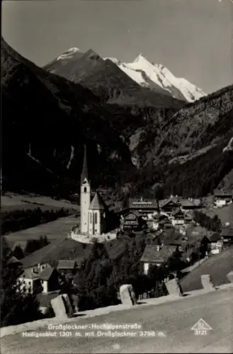 Ak Heiligenblut Tirol, Ort mit Kirche und Großglockner