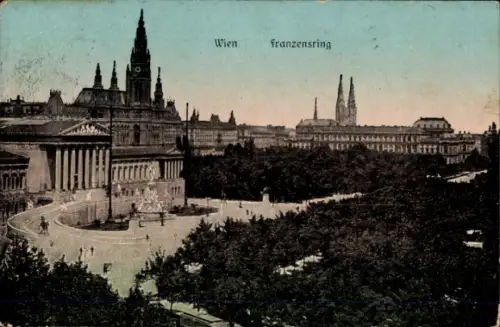 Ak Wien 1 Innere Stadt,  Franzensring,  Gebäude, Menschen auf der Straße