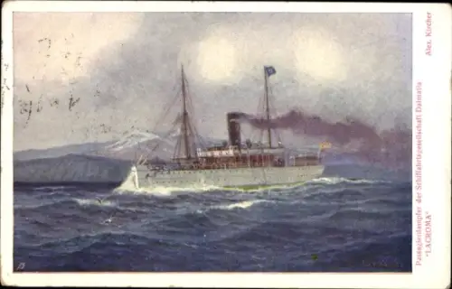 Künstler Ak Kircher, Alex, Passagierdampfer der Schifffahrtsgesellschaft Dalmatia Lacroma