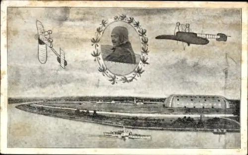 Ak Dresden, Adolphe Pégoud, der König der Luft, Flugzeug