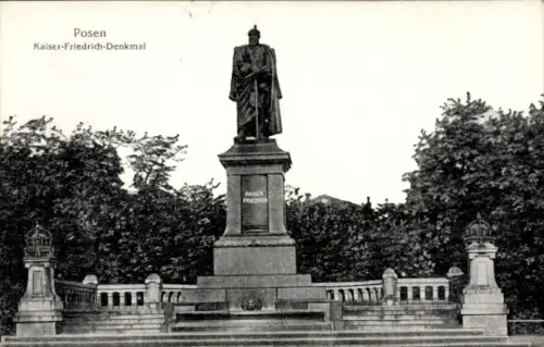 Ak Poznań Posen, Kaiser-Friedrich-Denkmal, Statue, Posen