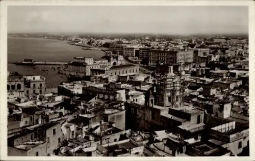 Ak Bari Puglia, Panorama von  Stadtansicht, Hafen, Gebäude, Dächer