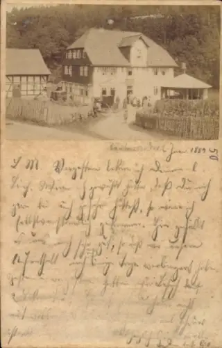 Vorläufer Ak Canhusen Hinte Ostfriesland? Dransfeld? Fachwerkhaus am Waldrand