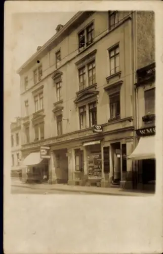 Foto Ak Hallstadt in Oberfranken, Geschäftshaus, Metzger Fritz Dirauf, Café