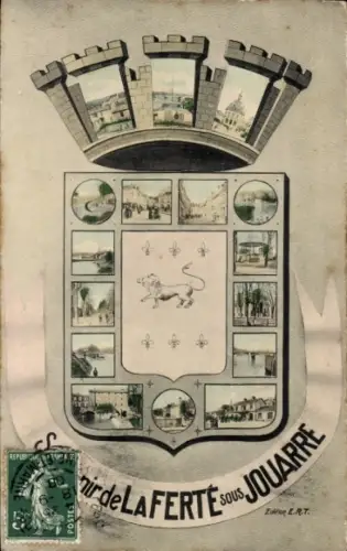 Wappen Ak La Ferte sous Jouarre Seine et Marne, Detailansichten