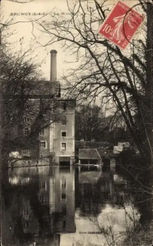 Ak Brunoy Essonne,  Wasseransicht, Gebäude, Bäume, Poststempel, 10%