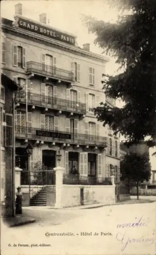 Ak Contrexéville Lothringen Vosges, Grand Hotel Paris, Hotel de Paris,  