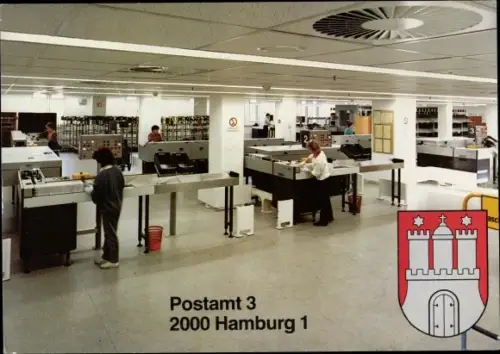 Ak Hamburg, Postamt 3, 2000 Hamburg 1, AEG Olympia AG Kurzbriefverteilanlage