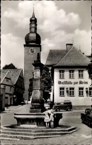 Ak Arnsberg im Sauerland Westfalen, Glockenturm, Maximilianbrunnen, Gaststätte zur Krim