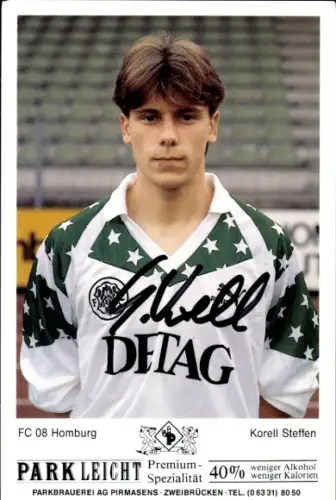 Autogrammkarte Fußballer Steffen Korell, FC Homburg, Autogramm