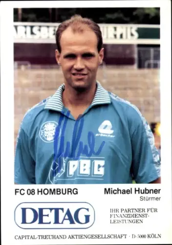 Autogrammkarte Fußballer Michael Hubner, FC Homburg, Autogramm
