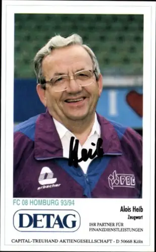 Autogrammkarte Zeugwart Alois Heib, FC Homburg, Autogramm