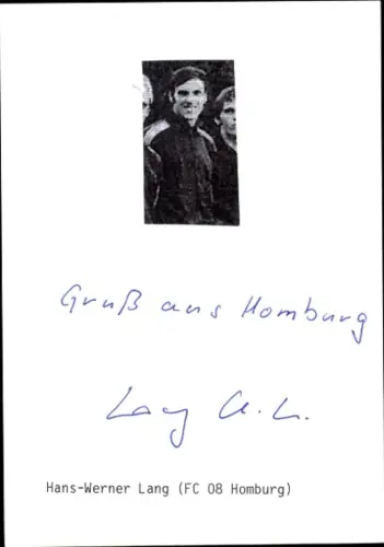 Autogramm Fußballer Hans Werner Lang, Portrait, FC Homburg