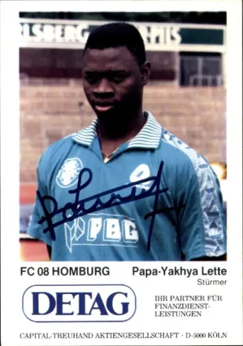 Autogrammkarte Fußballer Papa-Yakhya Lette, FC Homburg, Autogramm