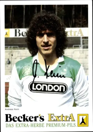 Autogrammkarte Fußballer Andreas Keim, FC Homburg, Autogramm