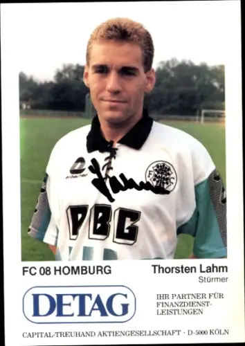 Autogrammkarte Fußballer Thorsten Lahm, FC Homburg, Autogramm