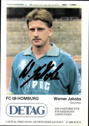 Autogrammkarte Fußballer Werner Jakobs, FC Homburg, Autogramm