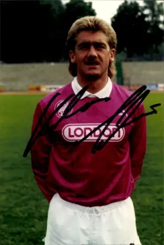 Foto Fußballer Klaus Scherer, FC Homburg, Autogramm