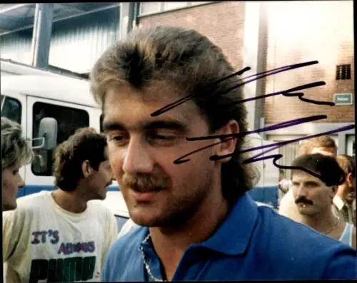 Foto Fußballer Klaus Scherer, FC Homburg, Autogramm