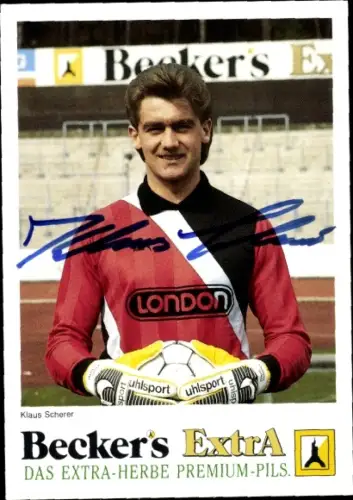 Autogrammkarte Fußballer Klaus Scherer, FC Homburg, Autogramm