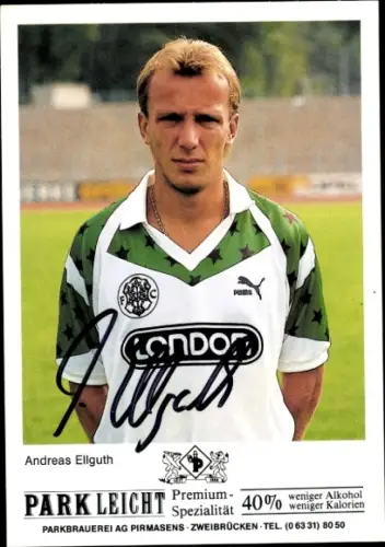 Autogrammkarte Fußballer Andreas Ellguth, FC Homburg, Autogramm