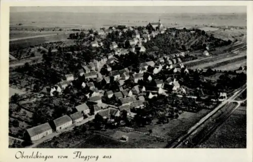 Ak Oberelchingen Elchingen in Schwaben, Luftaufnahme von  Häuser, Landschaft