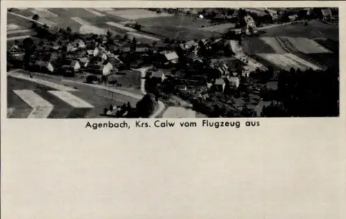 Ak Agenbach Neuweiler im Schwarzwald, Luftaufnahme von  Krs. Calw, Landschaft, Häuser, Felder
