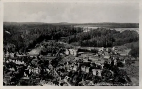 Ak Calw im Schwarzwald, Luftaufnahme vom Ort
