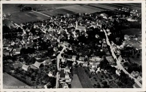 Ak Dietenheim an der Iller Baden Württemberg, Luftaufnahme von  viele Häuser, Felder, Straßen