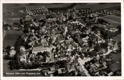Ak Aichach in Oberbayern Schwaben, Fliegeraufnahme