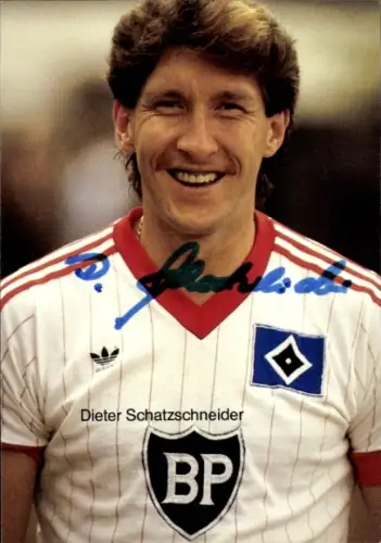 Autogrammkarte Fußballer Dieter Schatzschneider, Hamburger SV, Autogramm
