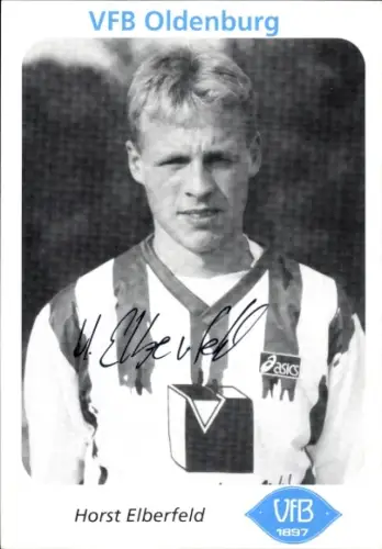 Autogrammkarte Fußballspieler Horst Elberfeld, VfB Oldenburg