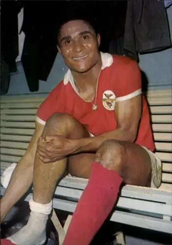 Ak Fußballer Eusebio, Portugal, Portrait, Aral Sammelkarte