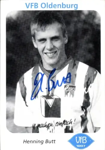 Autogrammkarte Fußballspieler Henning Butt, VfB Oldenburg