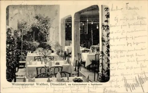 Ak Düsseldorf am Rhein, Weinrestaurant Walther