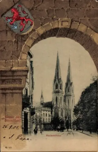 Wappen Ak Düsseldorf am Rhein, Marienkirche