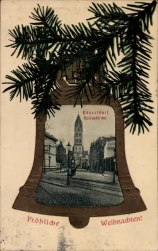 Passepartout Ak Düsseldorf am Rhein, Rochuskirche, Glückwunsch Weihnachten