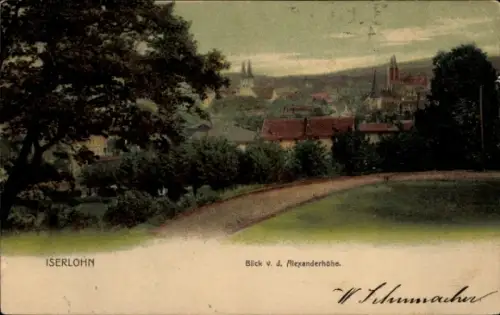 Ak Iserlohn im Märkischen Kreis, Blick von der Alexanderhöhe, Stadtansicht, Bäume, Häuser