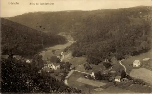 Ak Iserlohn im Märkischen Kreis,  Blick auf Dannenhöfer, Landschaft, Hügel, Häuser