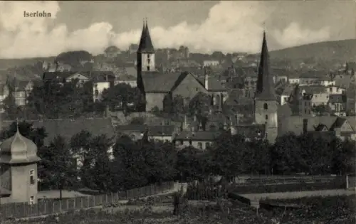Ak Iserlohn im Märkischen Kreis, Stadtansicht  Kirchen, Häuser, Bäume