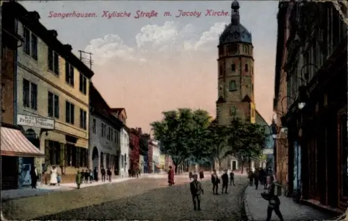 Ak Sangerhausen am Harz,  Kylische Straße, Jacoby Kirche, Prinz Prauses