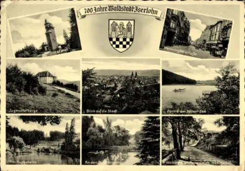 Ak Iserlohn im Märkischen Kreis, 100 Jahre Waldstadt  Wermingserstraße, Jugendherberge, Blick auf