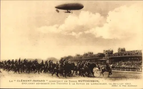 Ak Le Clement Bayard construit en Tissus Hutchinson, Zeppelin